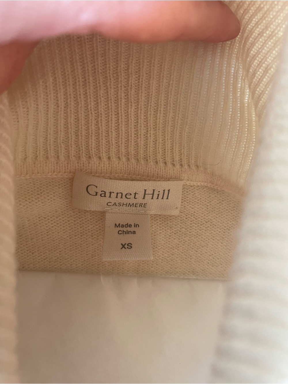 EUC Garnet Hill Essential Cashmere white turtleneck sweater, XS - Picture 4 of 10